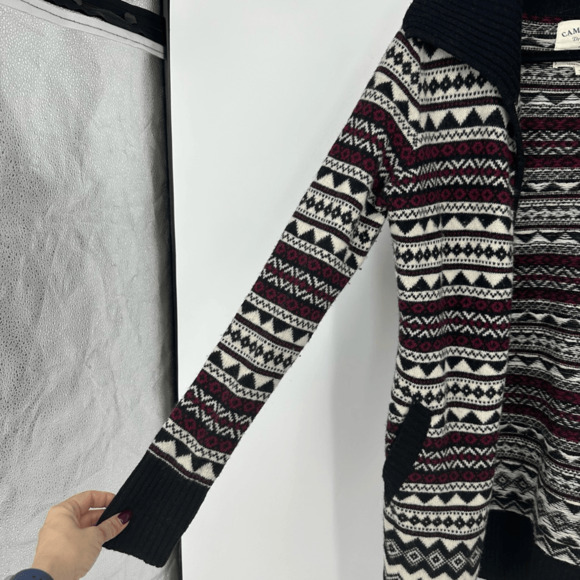 Cambridge Dry Goods Womens S Duster Open Cardigan Sweater Fair Isle Wool Nordic - Picture 8 of 12